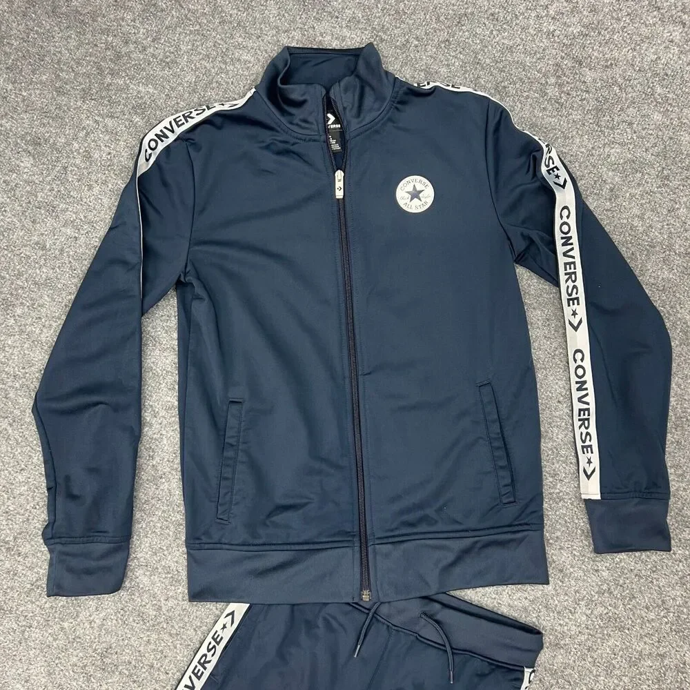 Converse Tracksuit Youth Boys M/L Medium/Large Navy Full Zip Skater Set *READ